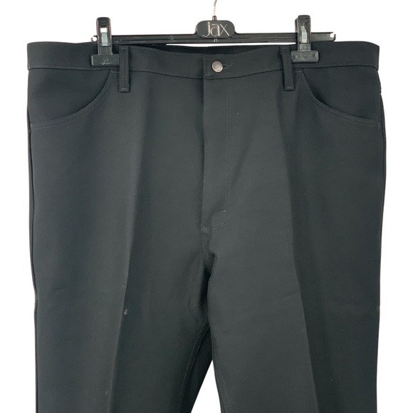 Wrangler Men's‎ 42x30 Black Polyester Wrancher Dress Pants Jeans 82BK Imperfect - Picture 2 of 7